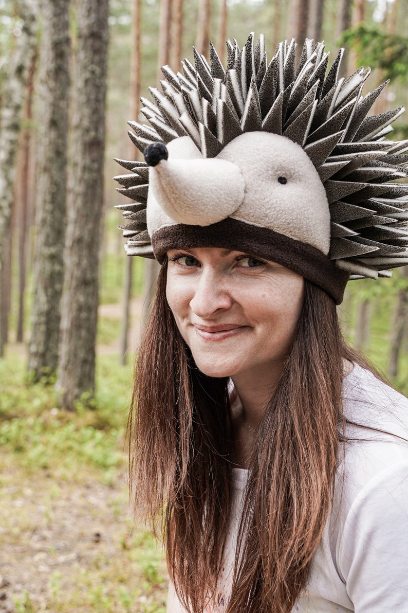 Hedgehog Hat for Adults Adult Costume Handmade Costume Halloween Costume image 8