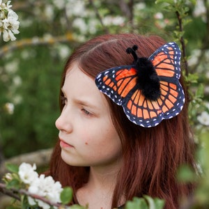 Monarch Butterfly Hair Clip Butterfly Costume Handmade costume Halloween costume image 3