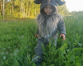 READY TO SHIP Billy Goat Fleece Costume Onesie - Kids Halloween Costume