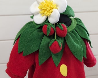 Strawberry Costume for Girls - Kids Strawberry Costume - Handmade costume - Fruit costume - Halloween costume