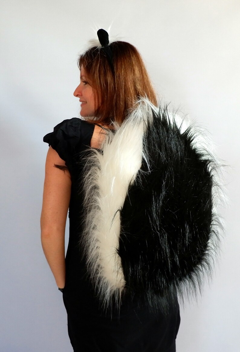 Adult skunk tail / Adult skunk costume / skunk dress up / Etsy