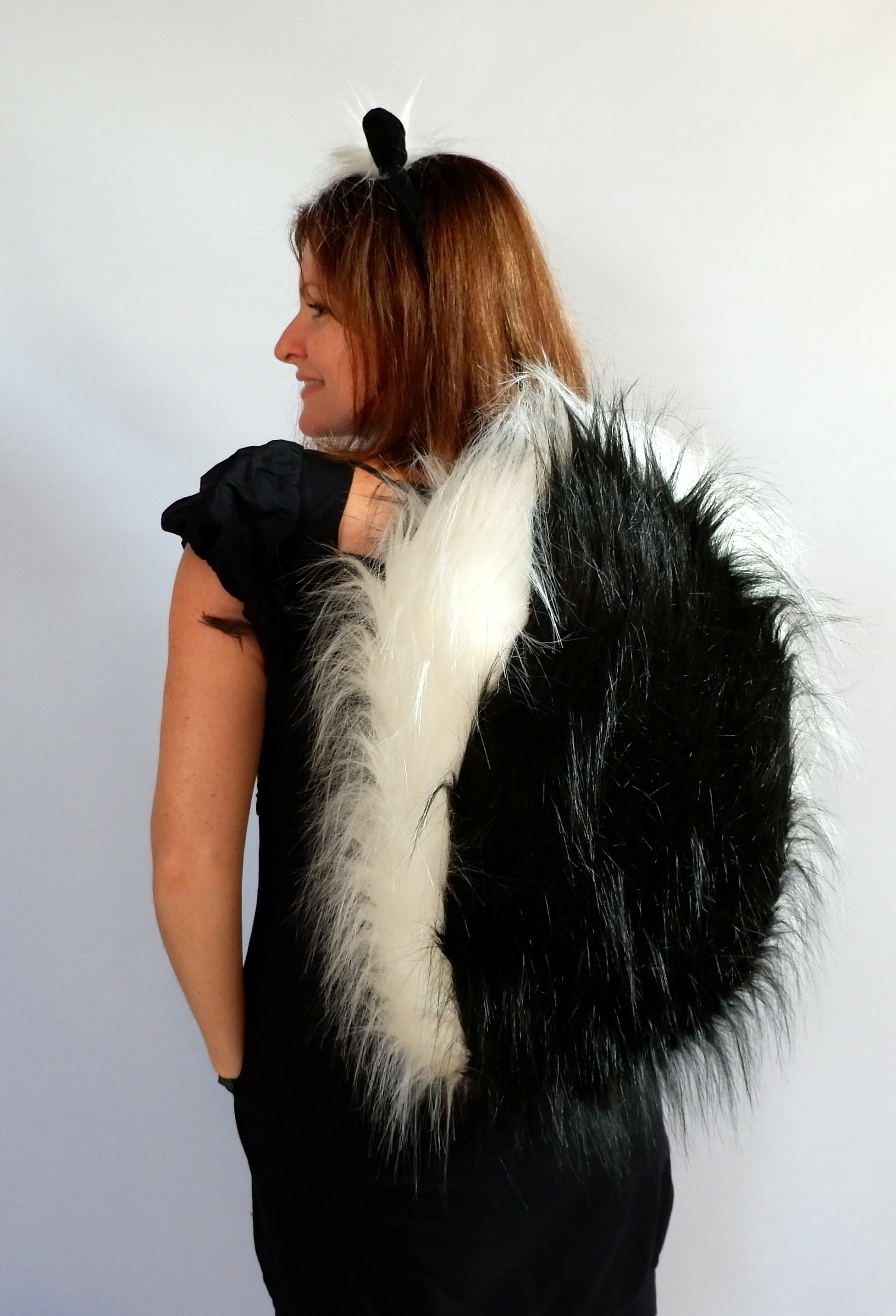 Adult skunk tail / Adult skunk costume / skunk dress up / | Etsy