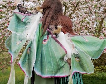 Luna Moth Costume for Adults - Butterfly Costume - Luna Moth Wings - Handmade Costume - Halloween Costume