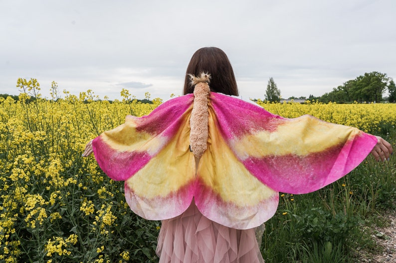 Rosy Maple Moth Costume for Adults Butterfly Costume Moth Wings Halloween Costume image 1