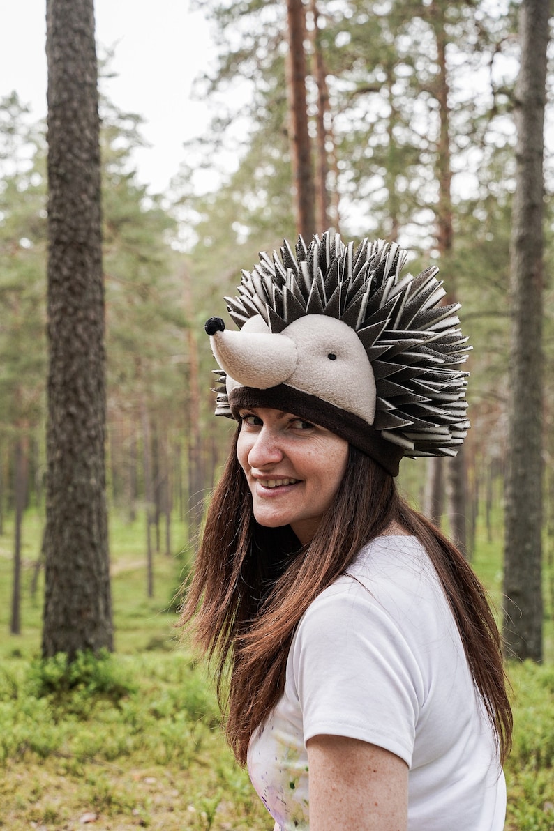 Hedgehog Hat for Adults Adult Costume Handmade Costume Halloween Costume image 4