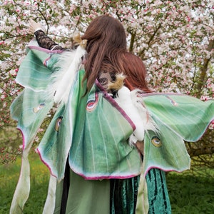 Luna Moth Costume for Kids Luna Moth Wings Butterfly costume Handmade costume Halloween costume image 7