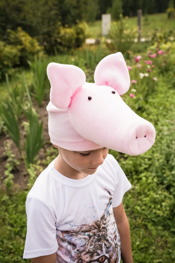 PIG COSTUME KIT SET Ears Tail Nose Headband Adult Child Kids Pink Farm Animal 