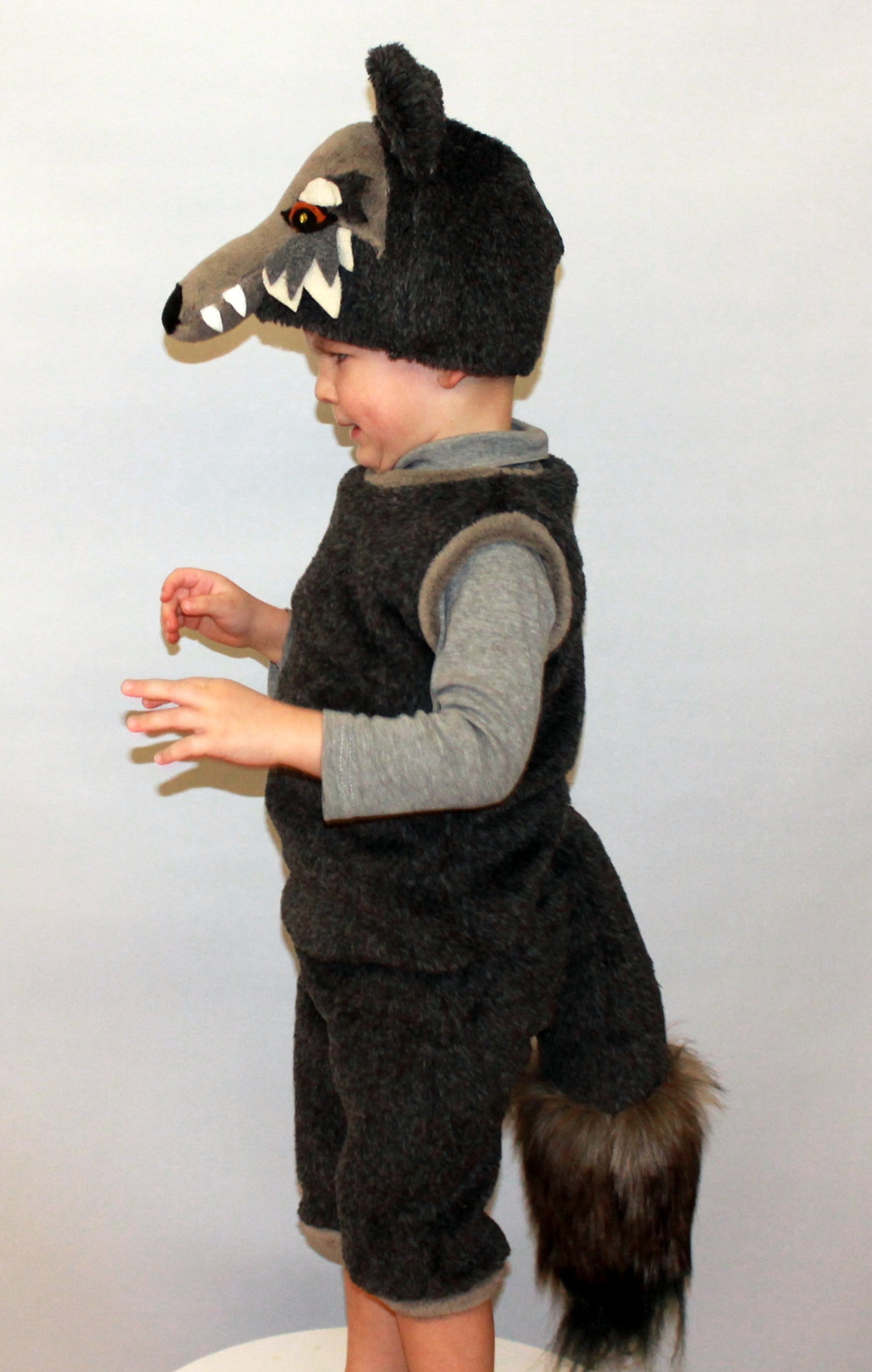 Realistic Wolf Costume for Kids Wolf Dress Up Halloween Etsy
