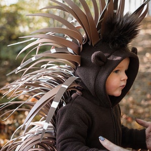 Porcupine Costume for Kids Kids Costume Animal Costume Handmade Costume Halloween Costume image 5