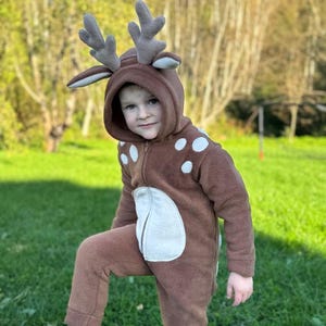 Fleece Deer Onesie: Kids' Costume with Hood