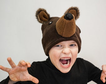 Realistic Bear Hat and Tail - Bear Costume - Animal Costume - Handmade Costume - Halloween Costume