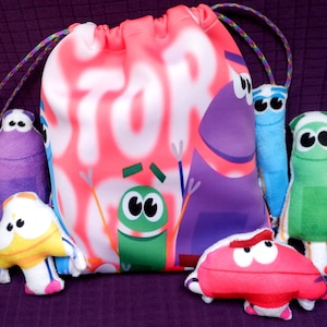 Storybots Plushies -  Storybots Toys - Storybots drawstring bag - Handmade toys