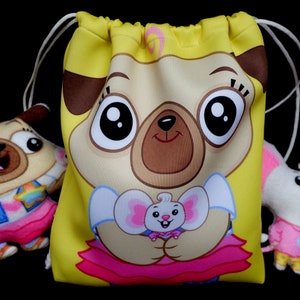 Chip and Potato Plushies - Chip and Potato Toys - Handmade Drawstring Bag - Handmade Toys