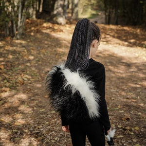 Skunk Tail and Ears for Kids Skunk Costume Handmade Costume Halloween Costume image 6