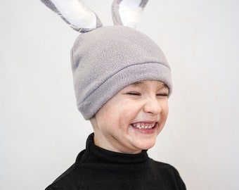 Bunny Hat with Ears and Tail - Rabbit Costume - Bunny Costume - Handmade costume