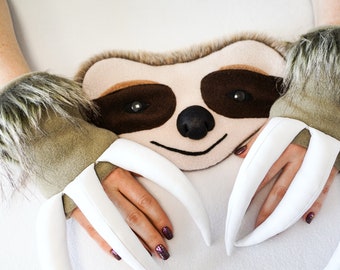 Sloth Gloves and Headband - Sloth Gloves - Sloth headband - Kids Costume - Animal Costume - Halloween costume