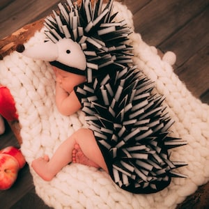 Newborn Hedgehog Costume - Newborn Animal Costume - Baby Halloween Costume - Handmade costume