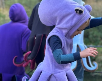 ¡LISTA PARA ENVIAR! Sudadera con capucha de pulpo - Disfraz de calamar - Solo color lila