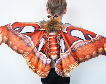 Atlas Moth Costume for Kids - Butterfly Costume - Butterfly Wings - Handmade Costume - Halloween Costume