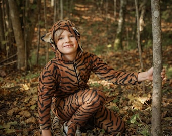 Tijgerromper voor kinderen - Tijgerromper - kinderkostuum - dierenkostuum - handgemaakt kostuum - halloweenkostuum
