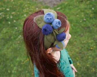 Blaubeer Haarband für Kinder - Blaubeer Mädchen Kostüm - Handgemachtes Kinderkostüm - Obst Kostüm - Halloween Kostüm