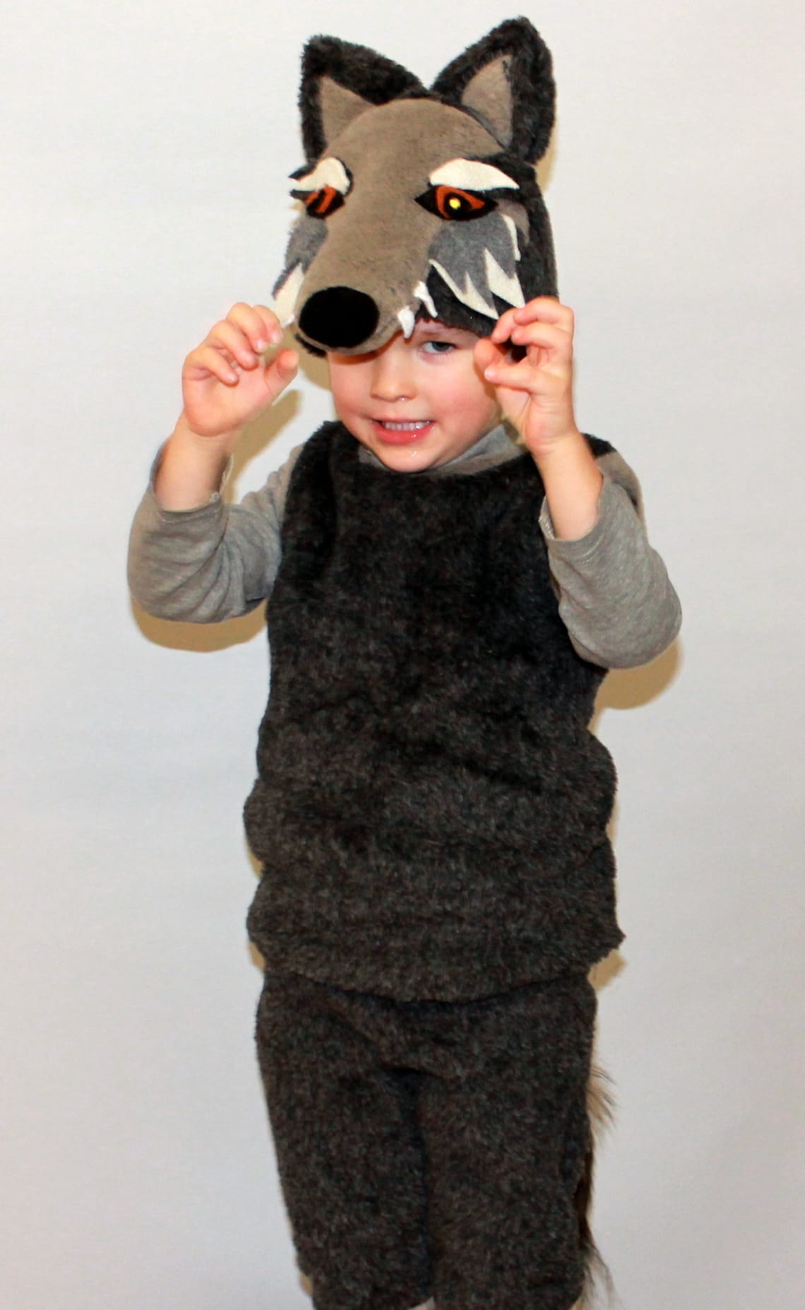 Realistic Wolf Costume for Kids Wolf Dress Up Halloween Etsy