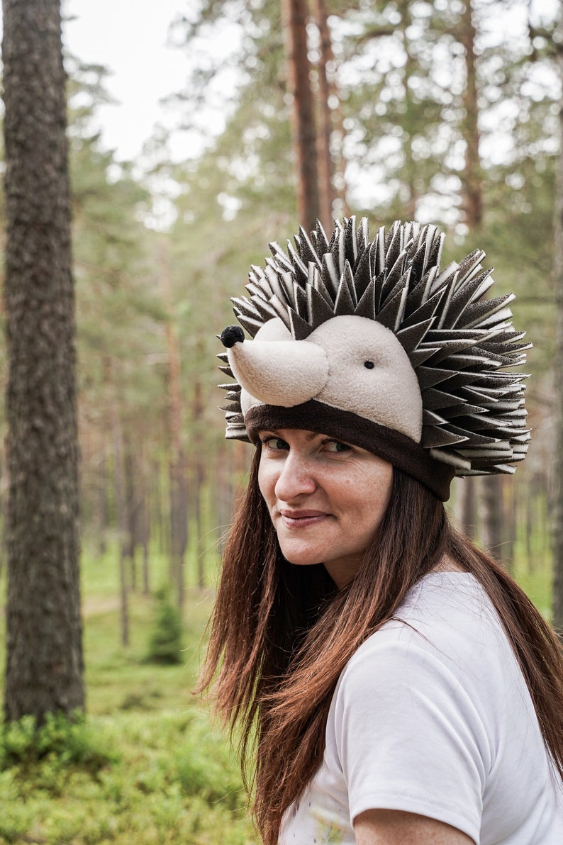 Hedgehog Hat for Adults Adult Costume Handmade Costume Halloween Costume image 6