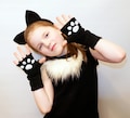 Handmade Fleece Cat Girl Costume: Dress, Ears, Tail, Warmers product logo