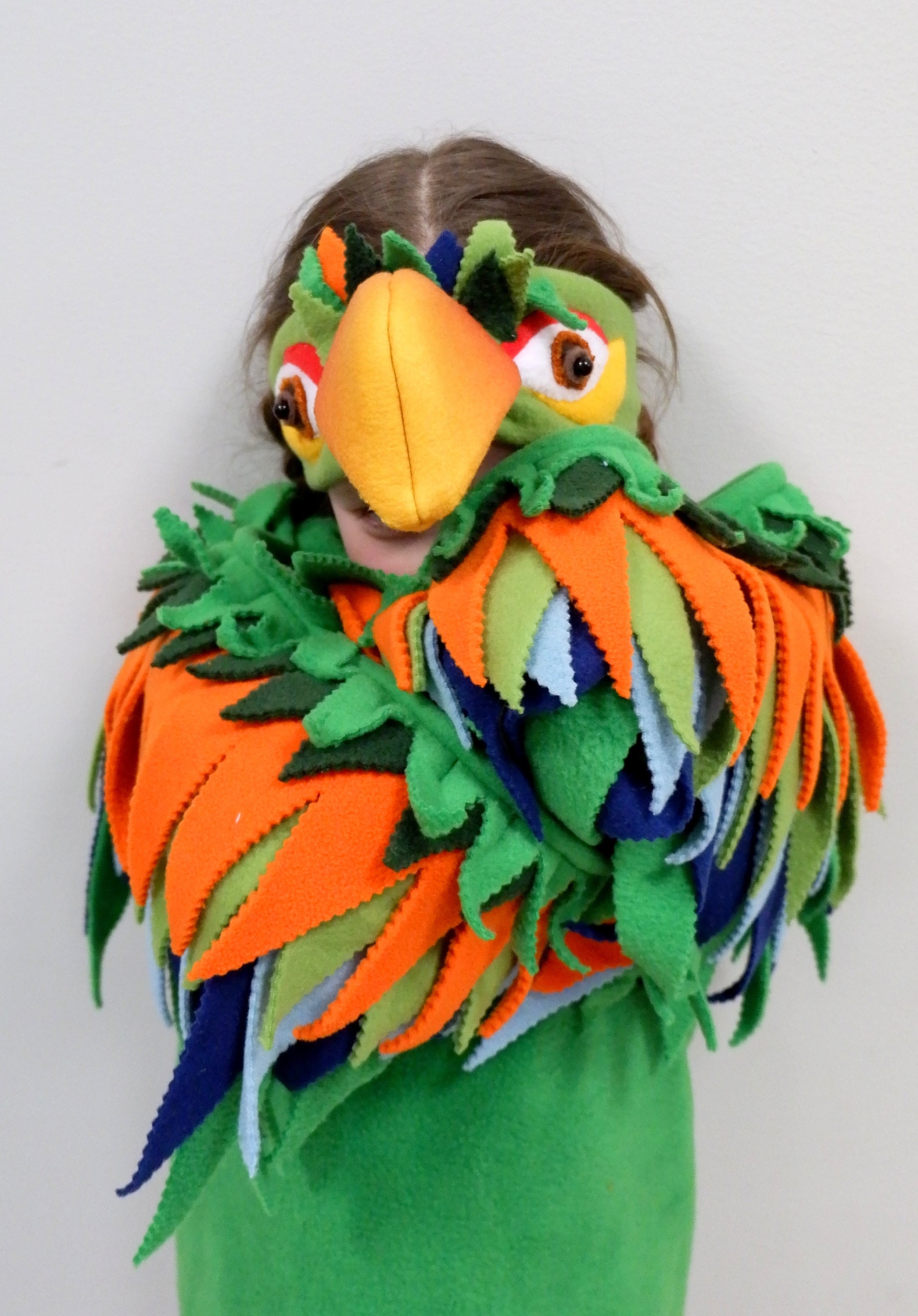 Fleece Parrot Costume: Handmade Bird Outfit, Halloween Dress-up - Etsy