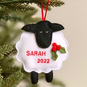 2023 Little Lamb/Sheep Ornament personalized with an embroidered name and year 2023