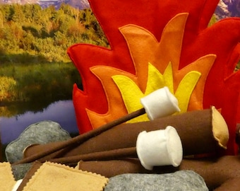 Large Felt Campfire set with your choice storage bag