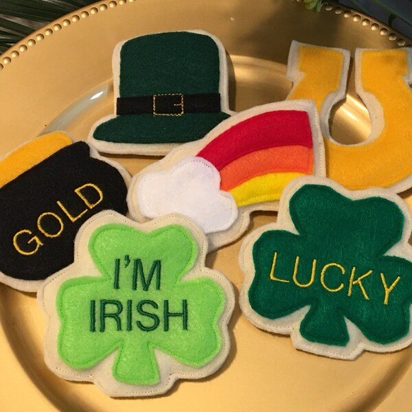 St. Patrick’s Day felt sugar cookies pretend play, decorations Lucky Charms here we come