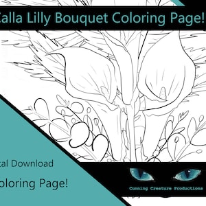 Página para colorir digital - Calla Lilly Bouquet (1 página)