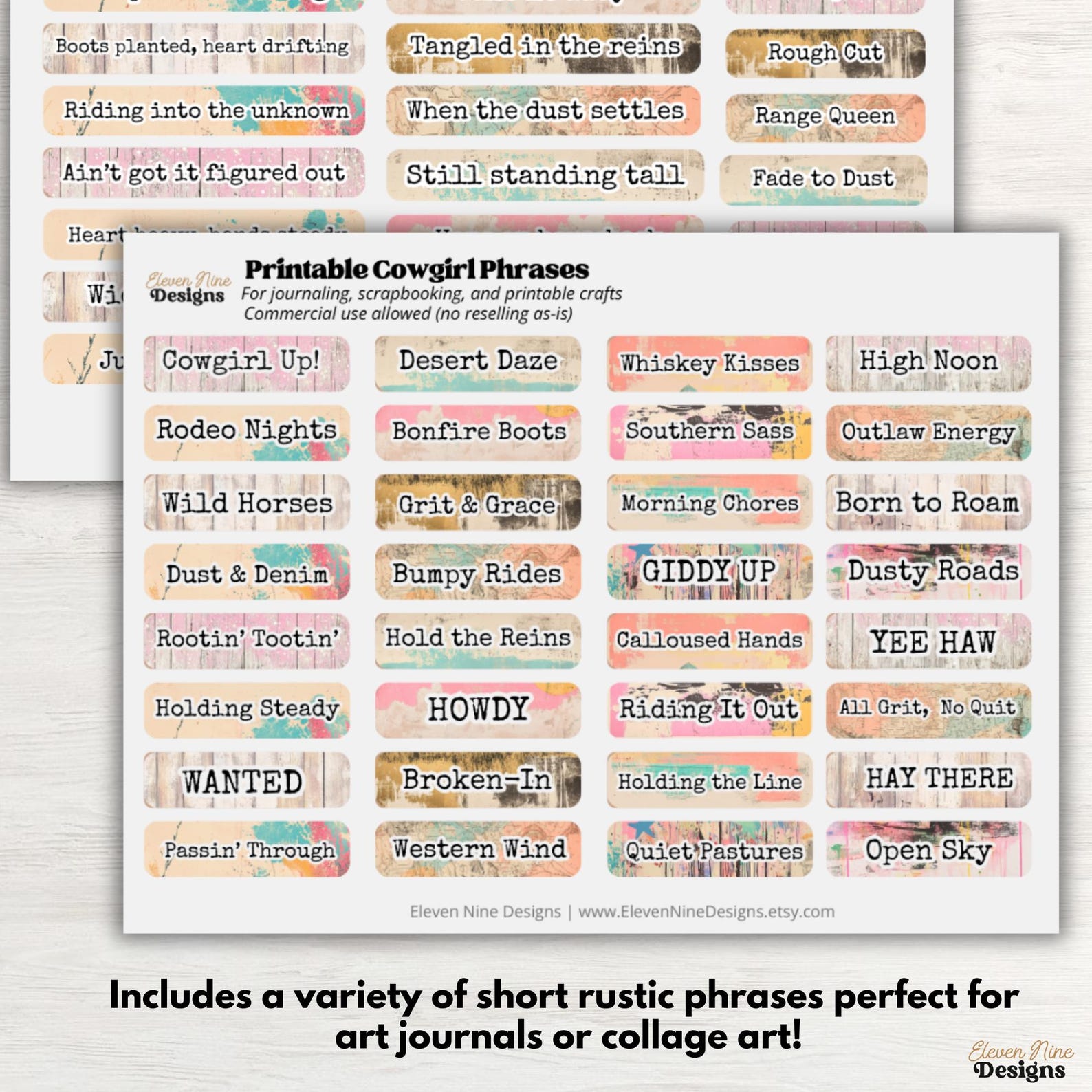 Printable Cowgirl Quotes: Rustic Western Scrapbook Words (digital ...
