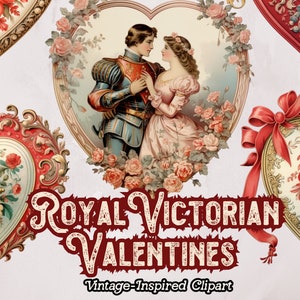 Vintage Valentine Clipart PNG, Victorian Clipart, Valentine's Day Images Graphics for Scrapbooking, Junk Journal, Paper Crafts