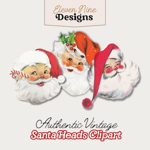 Retro Santa PNG, Cute Santa Clipart, Vintage Christmas Clipart, Retro Christmas Graphics, Nostalgic Christmas Images for Shirts, Mugs, etc.