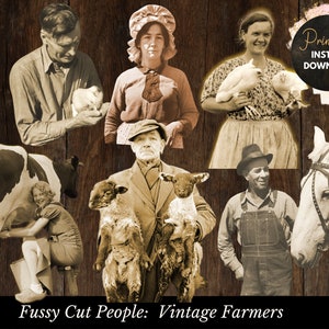 Vintage Digital Ephemera, Fussy Cut Ephemera, farm, Junk Journal, Vintage Farm, Ephemera Printable, Fussy cut People, Collage Sheet