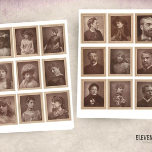 Fotos de retratos vintage, Efímera digital, Diario basura Efímera, Fotos vintage, Tarjetas de diario efímera imprimibles, Hojas de collage digital imagen 2