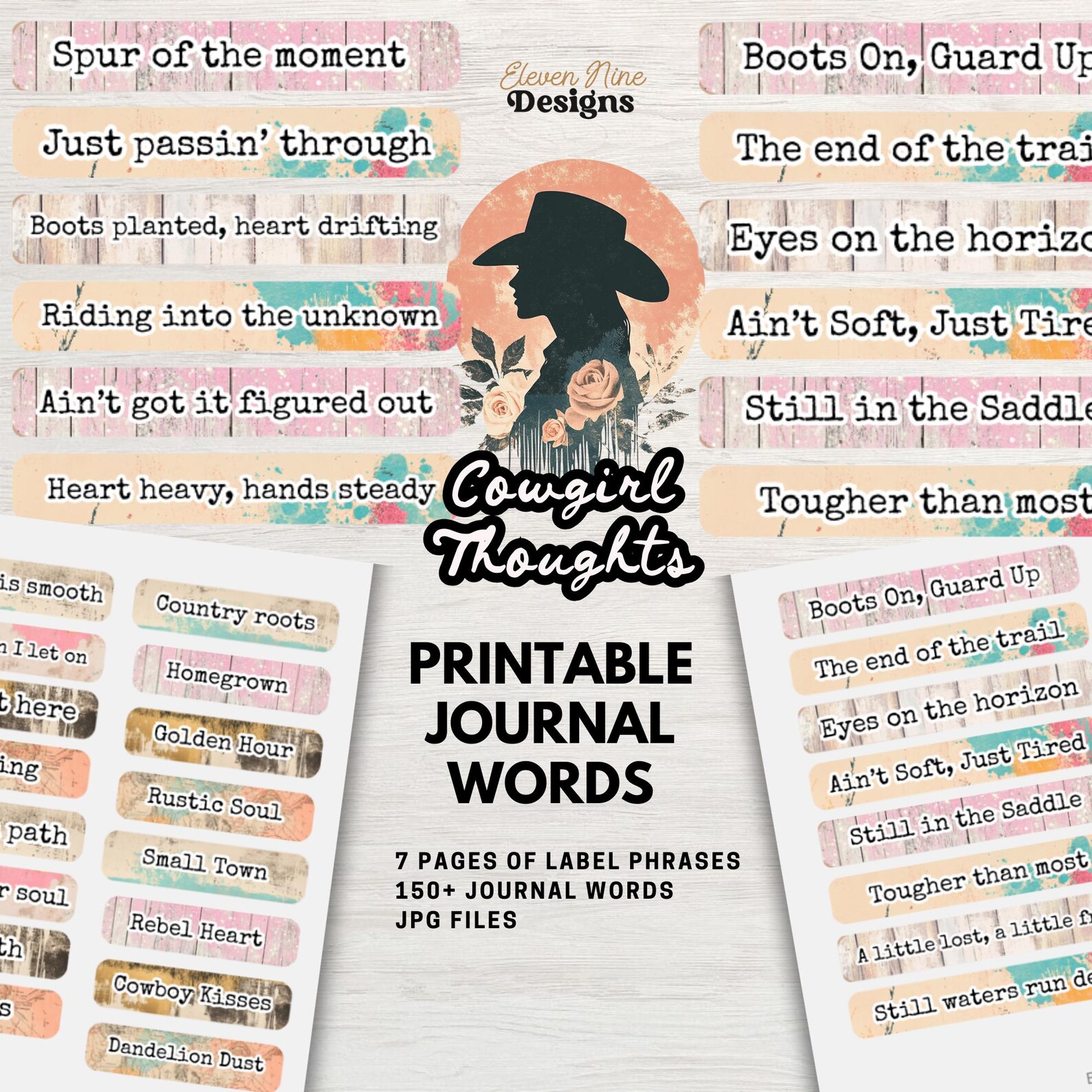 Printable Cowgirl Quotes: Rustic Western Scrapbook Words (digital ...