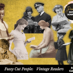 Vintage digitale Ephemera, pingelige geschnittene Ephemera digital, Junk-Journal, Vintage Kinder, Ephemera druckbare, wählerische Menschen, Collage Sheet