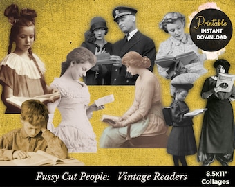 Vintage Digital Ephemera, Fussy Cut Ephemera Digital, Junk Journal, Vintage Children, Ephemera Printable, Fussy cut People, Collage Sheet