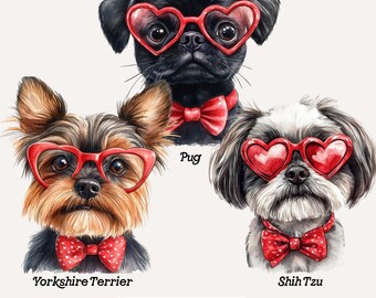 Dog Valentine Clipart, Puppy Valentine PNG, Coquette Valentines