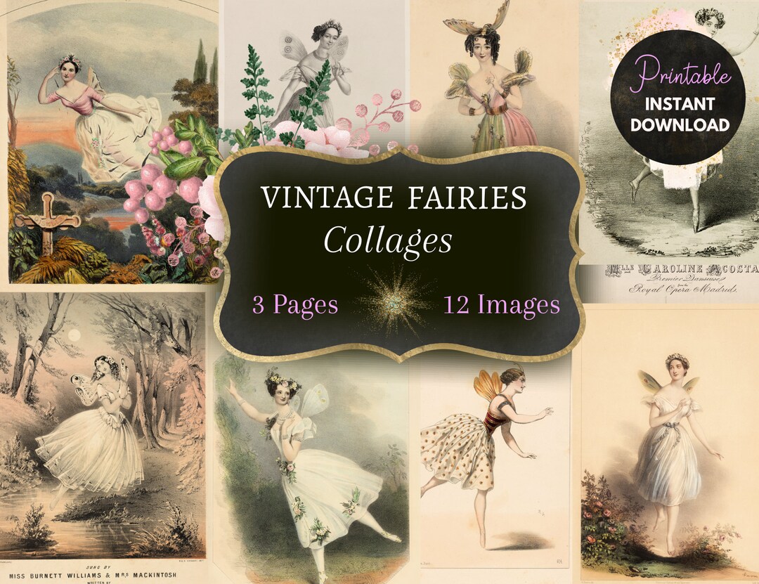 Fairy Digital Download, Fairy Printable, Vintage Illustrations Print ...