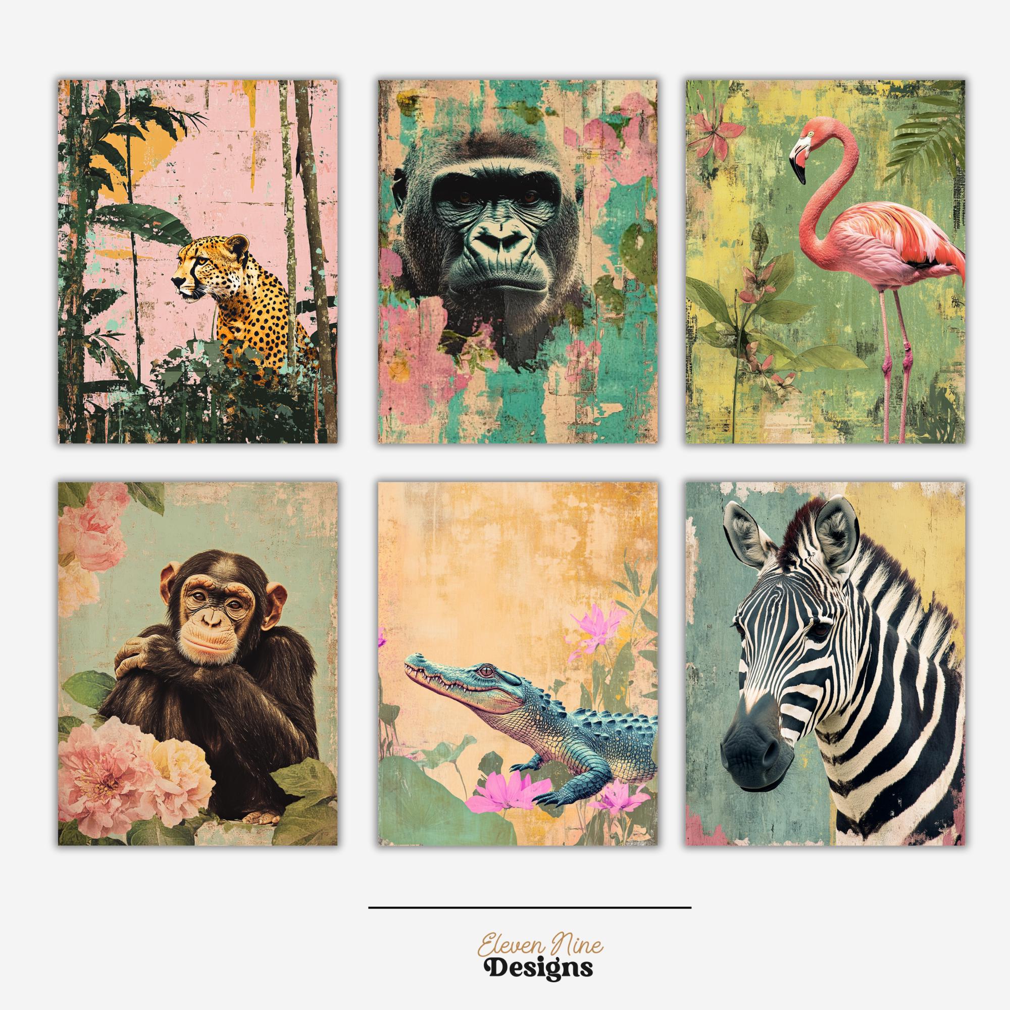 Safari Digital Paper, Jungle Scrapbook Paper, African Animal Printables ...