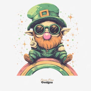 Retro Leprechaun PNG: Groovy St. Patrick&#39;s Day Clipart (Digital Download)