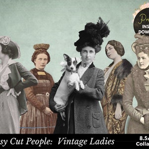 Fussy Cut Ladies, Vintage Digital Ephemera, Fussy Cut People, Junk Journal, Digital Collage, Fussy Cut Ephemera Printable Paper Dolls