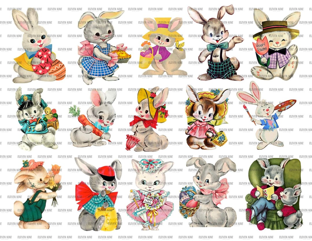 Easter Printable, Easter Ephemera Printables, Vintage Retro Easter ...