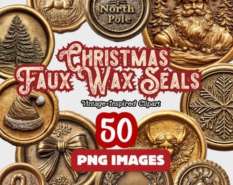 Clipart de sceau de cire de Noël, vacances enveloppe scellage Clip Art, pour travaux manuels de Noël, joint d'enveloppe, timbre numérique PNG, fournitures pour cartes de vœux