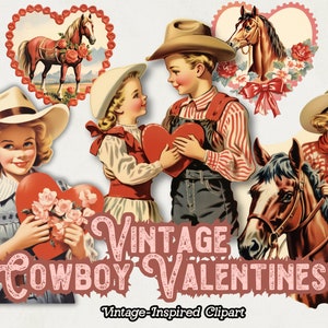 Vaquero PNG, Clipart de vaquero, Descarga digital de caballo vaquero vintage, Clipart retro vintage country western, Gráficos del día de San Valentín de vaquera