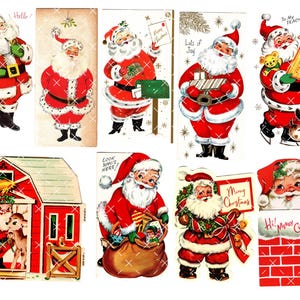 Vntage Chrstmas Dgtal Collage Sheet 1 Nch Round - Etsy